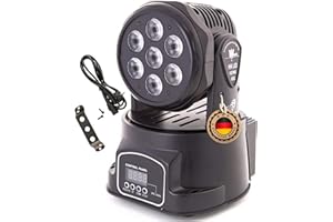 ETEC PROFESSIONAL SHOW EQUIPMENT ETEC Professional LED Moving Head ML712 Washlight RGBWA+UV 6-in-1 Mini Washer 7x12 Watt - Schwarzlicht Disco Party Club DJ Effekt Scheinwerfer Veranstaltung Bühnenbeleuchtung Licht Show Farbmischung