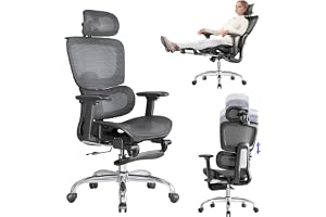LarkLeaves Ergonomisk Mesh Kontorsstol Svart L10 Lite | 2D svankstöd, 5-stegs ryggstöd, 3D nackstöd med hängare, 3D armstöd