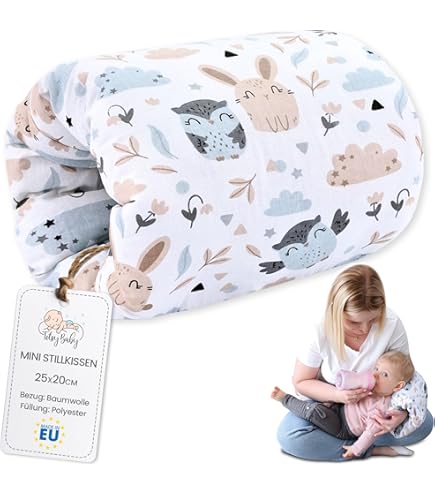 Cuscino Per Allattamento E Asciugamano Assorbente - Cotone Morbido, Grigio, Per Neonati - Foto 8