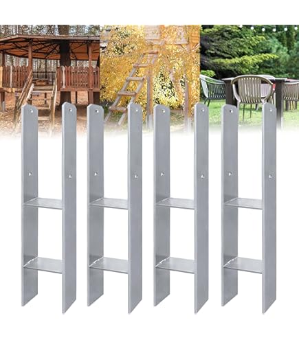KOTARBAU® Paalhouder Beton - Verzinkt Staal - 141 mm - Zilver