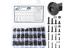 1414 STK M2 M3 M4 M5-skruvset, svarta insexskruvar, muttrar set med brickor, gängskruvar med muttrar, linshuvudskruvar och muttrar, cykelskruvar set