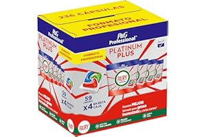 Fairy Professional Platinum Plus Pastiglie Per Lavastoviglie 236 Lavaggi (59x4) Contro il Grasso Incrostato Anche Nei Cicli Brevi, Sistema Di Prelavaggio e Anticalcare Integrato, Per Uso Professionale