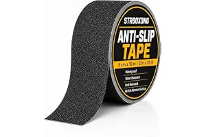 STRBOXONG Svart trappa, halkfri tejp, 50 mm x 10 m hög vidhäftning, starkt lim inomhus och utomhus för steg, räcken, golv, barn- och seniorsäkerhet - 1 rulle