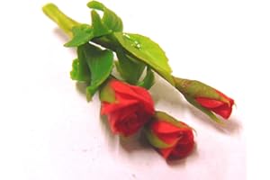 Tumdee Miniatures Dolls House Miniature Bunch of 3 Red Rose Flowers Miniature Accessory