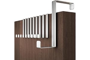 Menz Over Door Hanger – 10 pcs. in Silver - Coat Hooks 3.6 cm (1.4") + 4.1 cm (1.6") - Over Door Hook for Hanging Clothes, Coat Rack