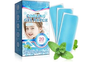 MINGYITUO 20 Sheets Cooling Fever Patch for Kids,Cooling Forehead Strips Cooling Gel Pads for Baby Children Adult, Forehead Fever Cool Pads