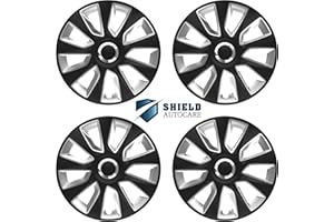 Shield Autocare © Car Wheel Trims 16" Hub Caps Plastic Covers Set of 4 Stratos RC Black & Silver Wheel Trims_F1896