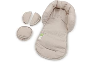 Liebes von priebes EMIL Sitzverkleinerer mit Gurtpolster | Universal-Set mit Kopfschutz & Sitzverkleinerer & Gurtpolster für jede Babyschale | atmungsaktiv| Schonbezug 100% Baumwolle