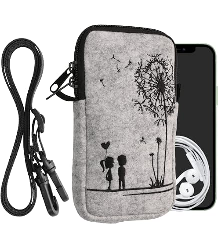Housse De Protection Kwmobile Pour Smartphone 6,5" - Feutre, Fermeture éclair, Message "Don't Touch My Phone"