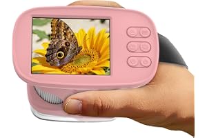 Barnmikroskop med förbättrad skärm på 2,4 tum och 4K-upplösning bärbart minimikroskop med ficka (1000x) Stem pedagogisk leksa