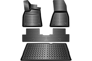 ELMASLINE Tapis en caoutchouc 3D et bac de coffre pour Renault 5 E-Tech (R5) 2024-2025 (plancher de chargement standard) - Accessoires de tapis de sol