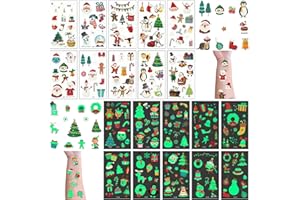 JIASHA Natale Tatuaggi Temporanei per Bambini, 20 Fogli Tatuaggi Natale Bambini,Tatuaggi natalizi adesivi per bambini,Natale Tattoos Impermeabili Falso,Tatuaggi Natale, per Adulti Bambini Ragazze Ragazzi