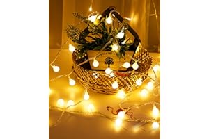 EvaStary Catena Lampadine LED, 6M 40 LED Catena Luminosa, Globo di Luci, Bianco Caldo, Impermeabile, Alimentato a USB, Luci Decorative per Giardino, Camera, Balcone, Feste, Terrazzo