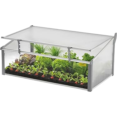 COSTWAY Kweekbed, verhoogd bed, plantenbak, broeikas, broeikas, broeibak, tuin, balkon, van hout (60x45x100cm (natuur