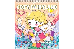 FUN LAVIE Cosy Colouring Books for Adults Relaxation – 32 Dreamy Flower Fairy Scenes, Cute Colouring Book for Teens Stress Relief & Mindfulness Gift for Women, Spiral Bound - Cozy Fairyland
