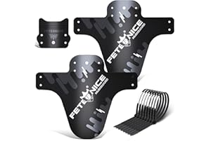 FETESNICE 2 Piezas de Fibra de Carbono Textura MTB Bicicleta Guardabarros Delantero Trasero DH Ciclismo 24/26/27,5/29 Mountain Bike Guardabarros