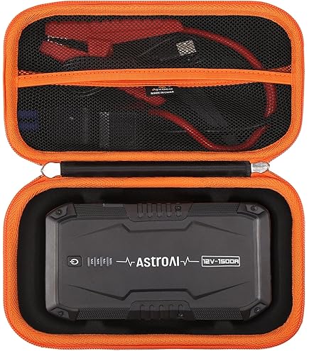 Canboc Hard Carrying Case For Halo Bolt Portable Car Jump Starter 58830/57720/ 44400 MWh Phone Laptop Charger Power Bank, Mesh Pocket For Jumper Cable, AC Wall Charger, Car Charging Adapter, Black - View #7