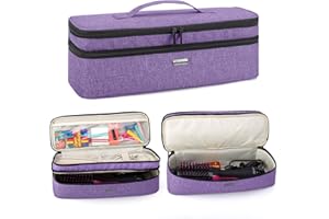 Teamoy Travel Case Compatible with Revlon One-Step Hair Dryer And Volumizer Hot Air Brush, Double-Layer Carrying Case for Hair Dryer Brush and Other Hair Accessories, Purple
