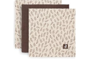 Jollein 535-855-66027 Muslin Cloths/Swaddle Hydrofiel Meadow Chestnut Brown Pack of 3 (70 x 70 cm)