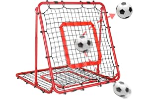 BaseGoal Filet de Rebond Football, Ajustable Angle Réglables Rebondisseur de Football Pliable avec Filet Double Couche, Convient pour Entraînement et Plus Varié Enfants et Adolescents