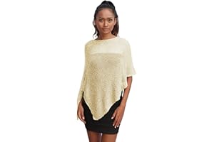 creazioni unique Poncho Bolardo de Mujer Elegante de Ceremonia o Noche - Poncho Mujer Verano y Primavera de Red de Viscosa Térmica con Esencia de Flor de Cerezo