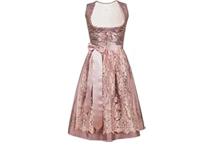 Edelnice Trachtenmode Exklusives Designer Midi Dirndl Madeleine inkl. Spitzen Dirndlschürze und Charivari Gr. 32-56