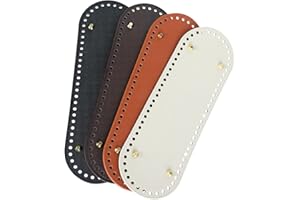 JOYIBAY PU Leder Tasche Bottom Shaper, 4 Stück Häkeltasche Bottom Shaper Pad mit Löchern, Stricktasche Oval Nagel Bottom Shaper 30x10cm/12x4inch für Handtasche Schultertasche Geldbörse DIY Zubehör