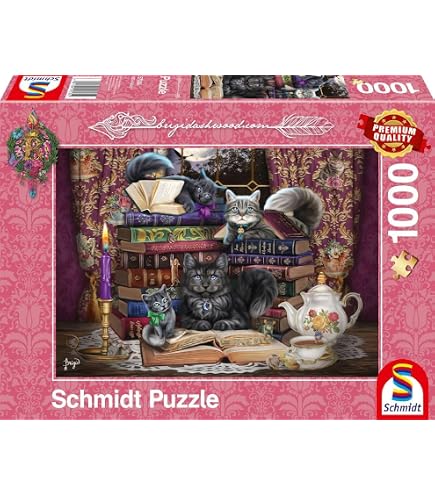 Schmidt Spiele 1000-Piece Jigsaw Puzzle – 'Party In The Library' By Brigid Ashwood - View #4