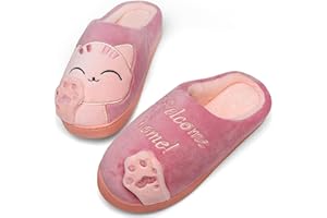 Mishansha Zapatillas de Casa Mujer Hombre Antideslizante Cómodas Pantuflas para Invierno Cálido Suave