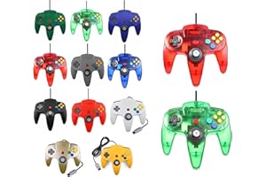 FAIRY TAIL & GLITZER FEE 2 mandos para Nintendo 64 N64, color a elegir, con cable, color rojo y verde transparente