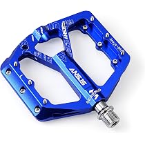 ANSJS Mountainbike-Pedale mit 3 Kugellagern, flache Pedale 1,4 cm, Blau (A001 Blau) Sport & Freizeit