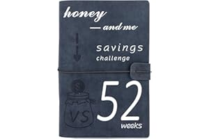 TIOODRE Enveloppes - En cuir synthétique - 52 semaines - Challenge - Manuel d'économie d'argent - Plusieurs enveloppes - Organiseur pour économiser de l'argent - Pour couples