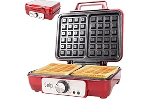 ‎GADGY Gadgy Belgisches Waffeleisen, 1000W für 2 Belgische Waffeln, 23 x 16,8 cm, verstellbare Temperatur, LED-Anzeige, sicherer, hitzefester Griff, Ideal für köstliche Party-Desserts und Frühstückswaffeln