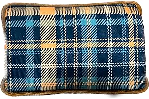 ITALIANA Borsa acqua calda elettrico | scaldino elettrico | scaldotto peluche | boule elettrica | borsa termica piccola | borse dell'acqua calda portatile | hot water bottle (scozz marrone)