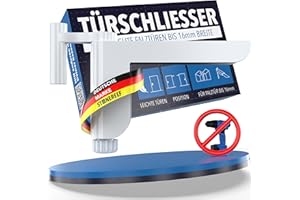 Türschließer für Zimmertüren [für Türen bis 16 mm Falzstärke] ohne Bohren montierbar, variabel einstellbare Schließkraft – für Links- u. Rechtsanschlagtüren – Türdämpfer