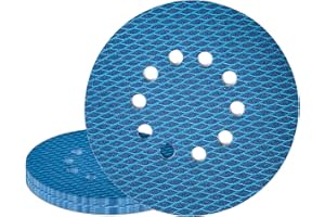 GZKTY 10Pcs 225mm Papel de Lija, Discos de Lijado Orbital al Azar, Grano de 10 Agujeros 100 Almohadillas de Lijado en Forma de Diamante, Para Lijar Paredes Con una Lijadora