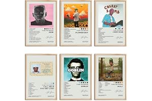 OMLE Tyler The Creator Posters Rapper Music Signed Limited Album Cover Posters Prints Canvas Wall Art Set of 6 for Living Room Aesthetic Posters Bedroom Music Classroom Wall Decor Art 8x12 inch Unframed