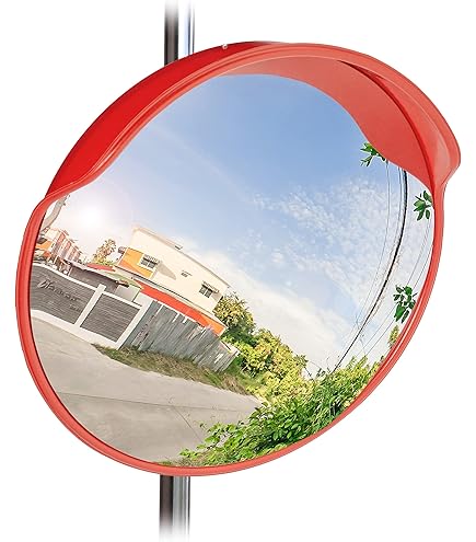 Miroir De Circulation/sécurité Convexe 45 Cm - Angle 130°, Résistant Aux Intempéries - Pour Angle Mort Intérieur/extérieur