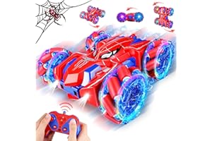 KSSVZZ Spider Macchina Telecomandata - 2.4Ghz Salti mortali a 360° Doppio Lato Monster Truck per Ragazzi di 4 5 6 7 8 Anni, 4WD RC Auto Acrobatica con Luci Fredde, Compleanno Regali di Natale Giocattoli