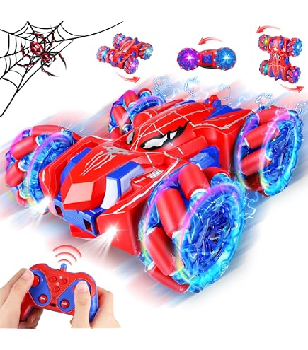 Todeco Auto Telecomandata 4WD Anfibia Viola: Macchina RC 2.4GHz Con LED E Rotazione 360°, Regalo Per Bambini 8+