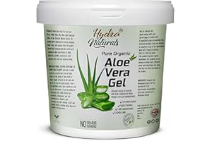 Hydra Naturals Aloe Vera Gel 1000ml Large XXL Size for Hair, Skin, Face, Sunburn, Dry Skin, Scars, Skin Burn, Stretch Marks Multipurpose Made From Freshly Cut Aloe Vera All-Over Head to Toe Gel