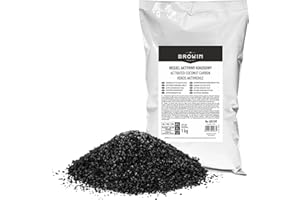 Browin® 405109 Charbon Actif de Coco 1 kg pour 47 L Grain 1,0-3,6 mm Activité d'adsorption > 60% pour Le Nettoyage, Correction du goût et de l'odeur de l'eau et des alcools.