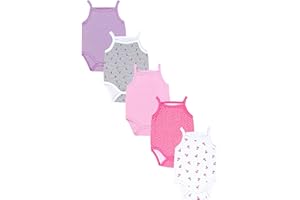 TupTam Baby Mädchen Body Ärmellos Sommer Babybody mit Spaghettiträger 5er Pack