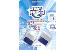 WC FRISCH Duo-Aktiv kostki do czyszczenia skrzynek wodnych (2 sztuki), środek do czyszczenia WC zapewnia higieniczną czystość i ochronę przed kamieniem, pianka czyszcząca 2 w 1 i świeży zapach