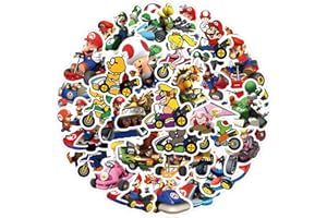 FANCICO 50 Stück Mario Kart Aufkleber für Teenager und Erwachsene, Vinyl, wasserfest, coole Gaming-Aufkleber für Laptop, Wasserflaschen, Skateboard, Gitarre
