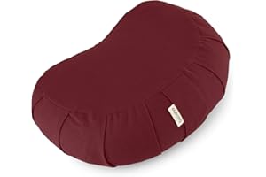 basaho CRESCENT Zafu Meditationskissen Yogakissen | Bio-Baumwolle | Buchweizenschalen | Abnehmbarer und waschbarer Bezug