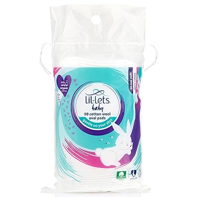Lil-Lets Baby Cotton Wool Oval Pads, Certified Organic, 100% Pure Cotton Wool, Soft and Absorbent,...