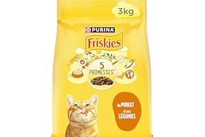 FRISKIES | Chat | Croquettes complètes pour Chats Adultes | Au Poulet et aux Légumes | Aliment Complet Riche en Vitamines et Minéraux | Sac | 3 KG