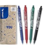 Pilot Frixion Ball - Pacco Da 5 Penne Cancellabili (2 Blu, 1 Nero, 1 Rosso, 1 Verde) + 2 Set Da 3 Ricariche Blu - 3