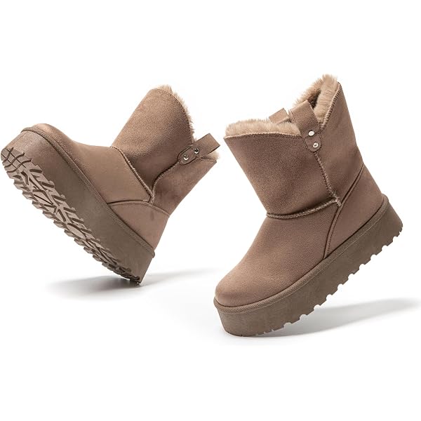 Bottes Classiques Femme Hiver – Fourrure Synthétique Chaude, Légères Et Confortables | Bottes De Neige Antidérapantes | Style Élégant Et Facile à Enfiler